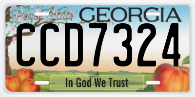 GA license plate CCD7324