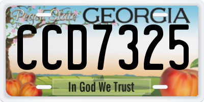 GA license plate CCD7325