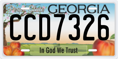 GA license plate CCD7326