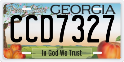 GA license plate CCD7327