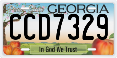 GA license plate CCD7329