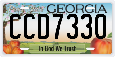 GA license plate CCD7330