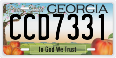 GA license plate CCD7331
