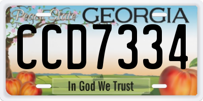 GA license plate CCD7334