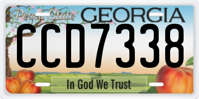 GA license plate CCD7338