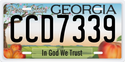 GA license plate CCD7339