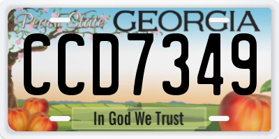 GA license plate CCD7349