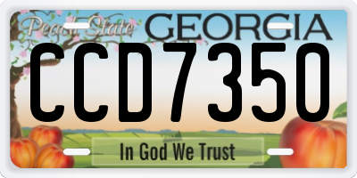 GA license plate CCD7350