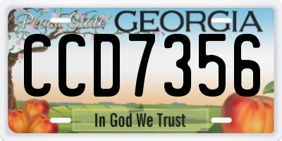 GA license plate CCD7356