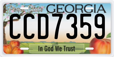 GA license plate CCD7359