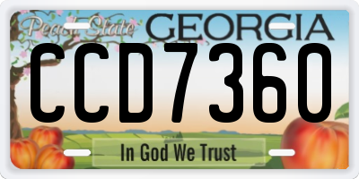 GA license plate CCD7360