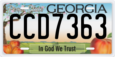 GA license plate CCD7363