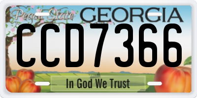 GA license plate CCD7366