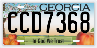 GA license plate CCD7368