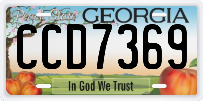 GA license plate CCD7369