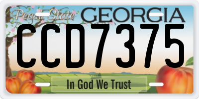 GA license plate CCD7375