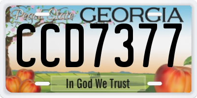 GA license plate CCD7377