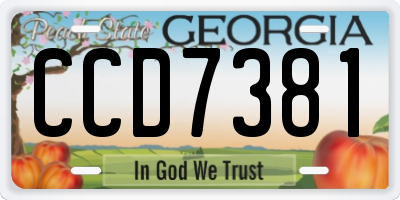 GA license plate CCD7381