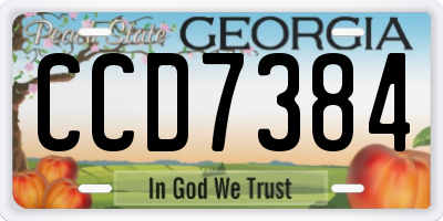 GA license plate CCD7384