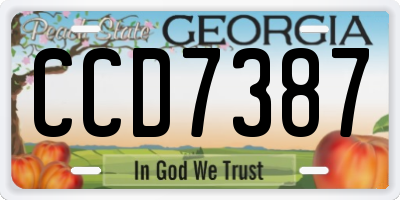 GA license plate CCD7387