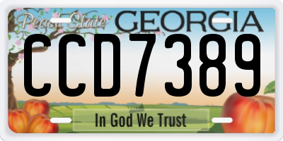 GA license plate CCD7389