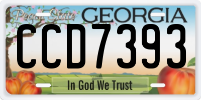 GA license plate CCD7393