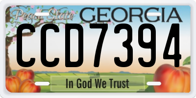 GA license plate CCD7394