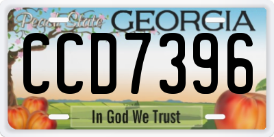 GA license plate CCD7396
