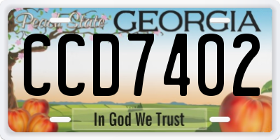 GA license plate CCD7402