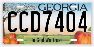 GA license plate CCD7404