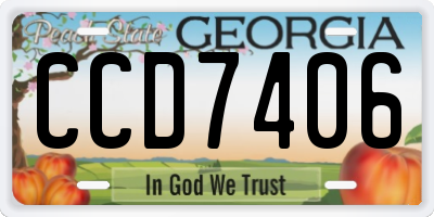GA license plate CCD7406