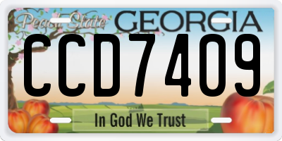 GA license plate CCD7409