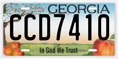GA license plate CCD7410