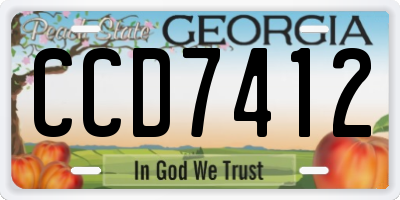 GA license plate CCD7412