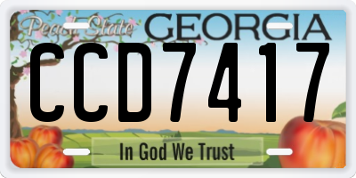 GA license plate CCD7417