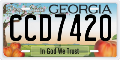GA license plate CCD7420