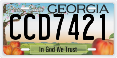 GA license plate CCD7421