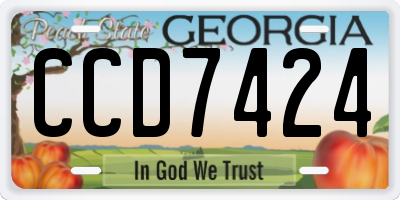 GA license plate CCD7424