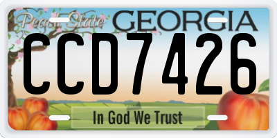 GA license plate CCD7426