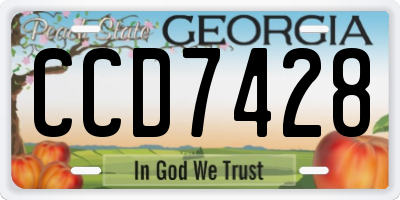 GA license plate CCD7428