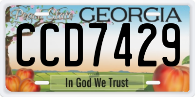 GA license plate CCD7429
