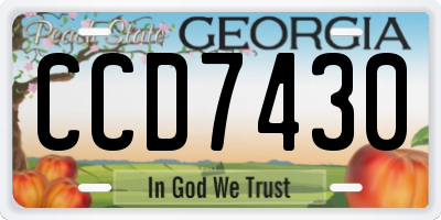 GA license plate CCD7430