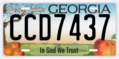 GA license plate CCD7437