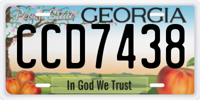 GA license plate CCD7438