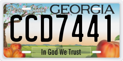 GA license plate CCD7441