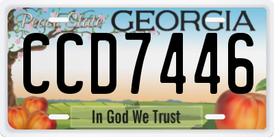 GA license plate CCD7446