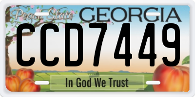 GA license plate CCD7449