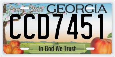 GA license plate CCD7451