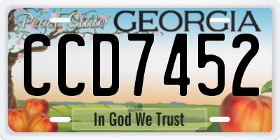 GA license plate CCD7452