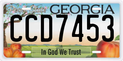 GA license plate CCD7453